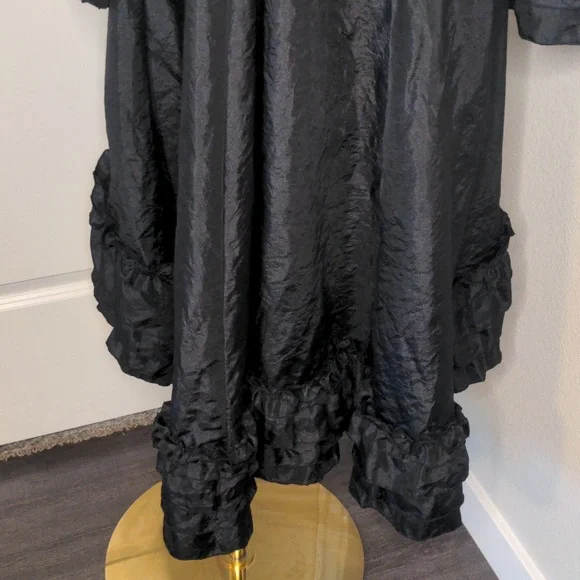 Cordelia Black Ruffle Victorian Duster Jacket Gothic Edwardian Whimsy Goth Sz M - Picture 8 of 12